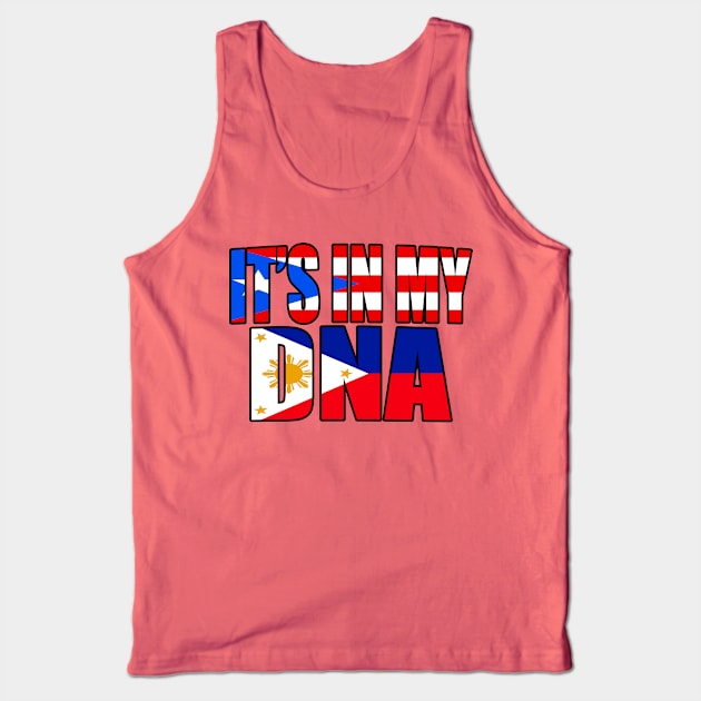 Filipino And Puerto Rican Mix DNA Flag Heritage Gift Tank Top by Just Rep It!!